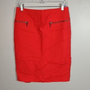 Willi Smith Red Knee Length Pencil Skirt 6